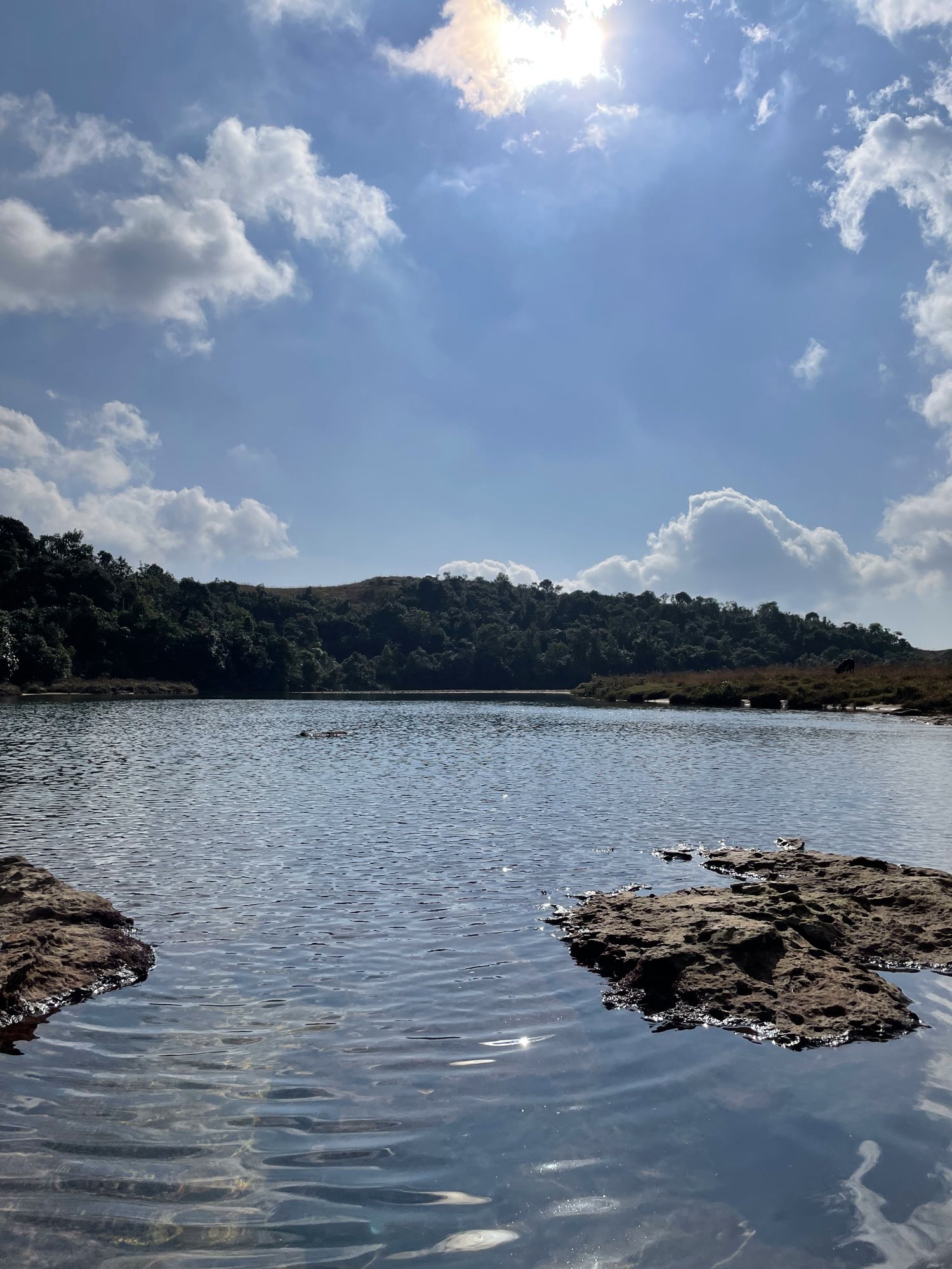 A still lake in the hills