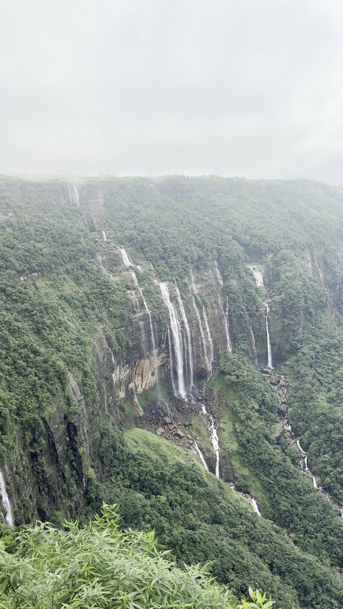 The Sohra waterfalls in full monsoon