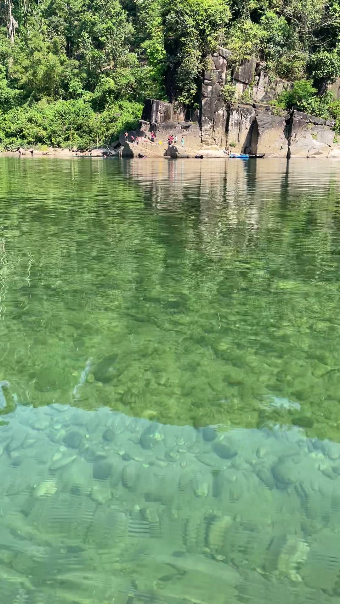 Crystal-clear river water
